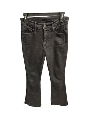 MOTHER Lil Weekender Jeans Womens Size 27 Night Night Cropped Flare Black Denim